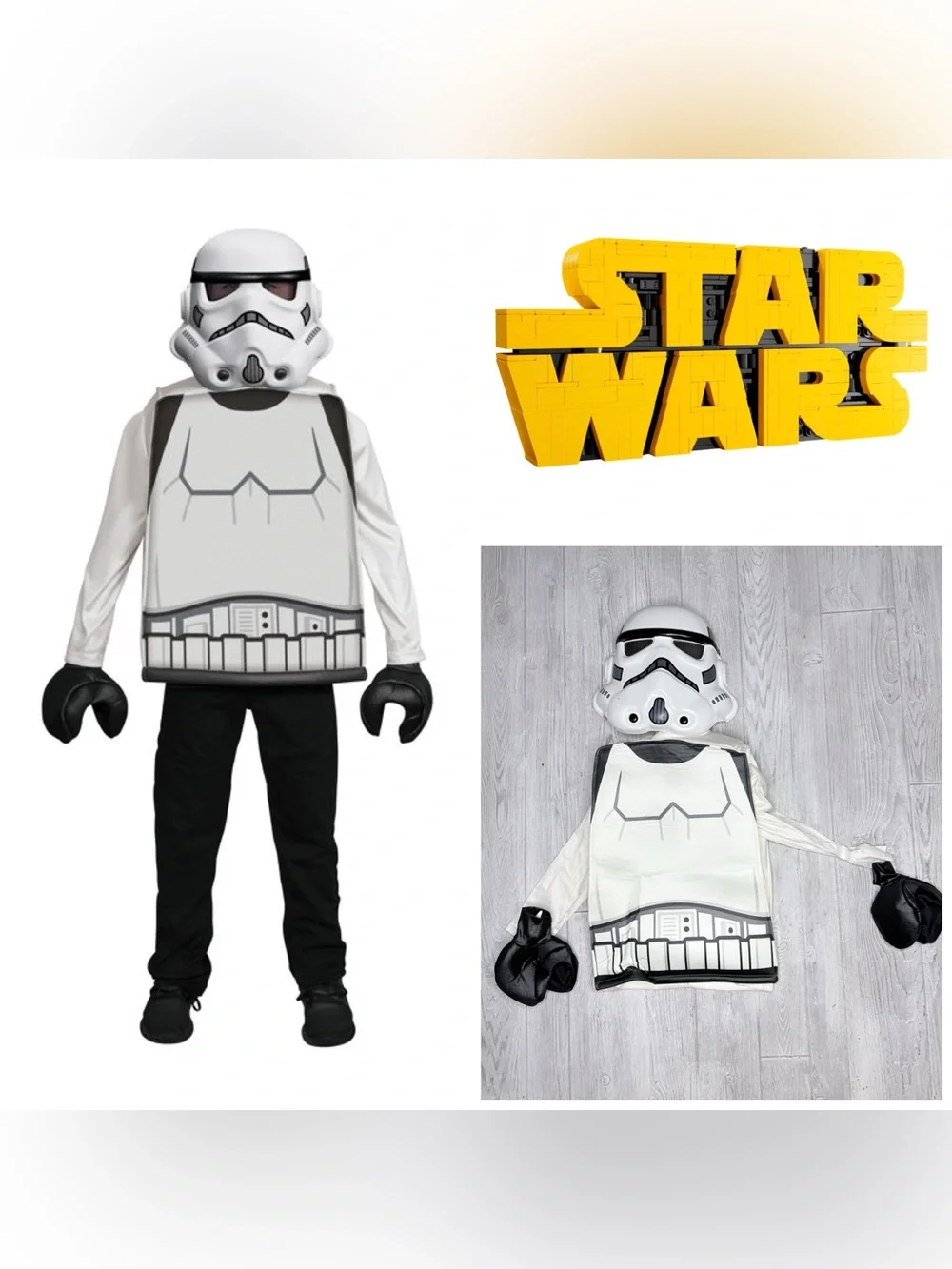 Stormtrooper Lego Classic Halloween costume dress up top / Mask and gloves 7-8